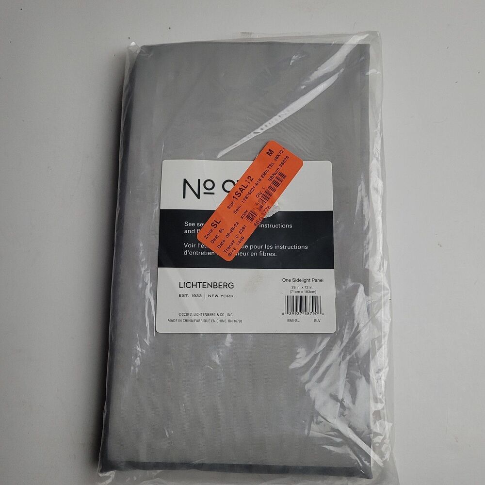 No. 918 Lichtenberg 'Silver' sheer voile sidelight curtain panel '28x72' #BT2